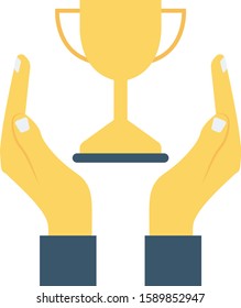 Human Resource flat icons for cup  & achievement 