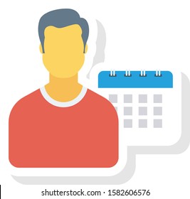 Human Resource flat icons for date  & month 