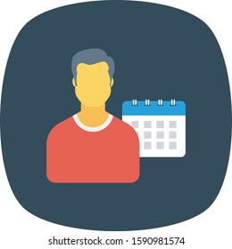 Human Resource flat icons for date  & month 