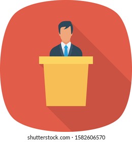 Human Resource flat icons for desk & manager 
