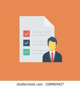 Human Resource flat icons for employee  & tasks  list 