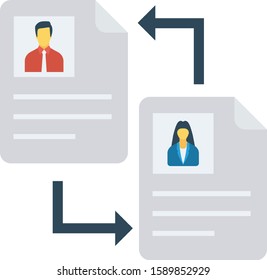 Human Resource flat icons for exchange  & CV 