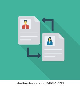 Human Resource flat icons for exchange  & CV 