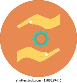Human Resource flat icons for gear  & cogwheel