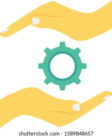 flache Symbole für das Human Resource für Getriebe und Zahnräder