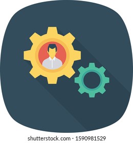 Human Resource flat icons for gear  & cogwheel 