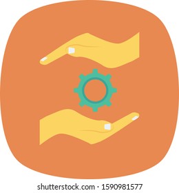 Human Resource flat icons for gear  & cogwheel