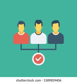 Human Resource flat icons for group &  network 