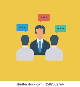 Human Resource flat icons for interview  & meeting 