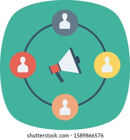 Human Resource flat icons for loudspeaker  & broadcast