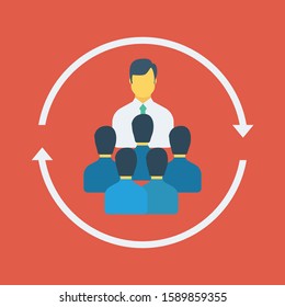 Human Resource flat icons for meeting  & group 