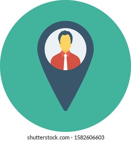 Human Resource flat icons for pin  & location 