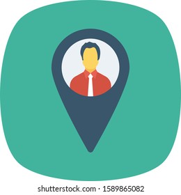 Human Resource flat icons for pin  & location 