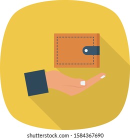 Human Resource flat icons for purse  & salary 