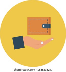 Human Resource flat icons for purse  & salary 