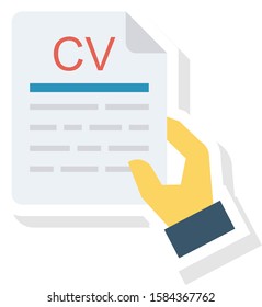 Human Resource flat icons for resume  & recruitment 