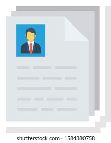 Human Resource flat icons for resume  & recruitment 