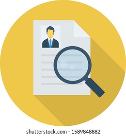 Human Resource flat icons for resume  & recruitment 