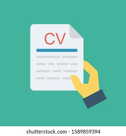 Human Resource flat icons for resume  & recruitment 