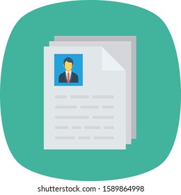 Human Resource flat icons for resume  & recruitment 