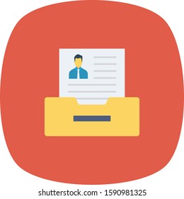 Human Resource flat icons for resume &  recruitment