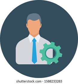 Human Resource flat icons for setting  & gear 