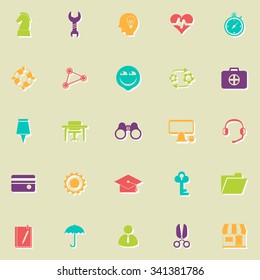 Human resource flat icons with shadow, stock vector