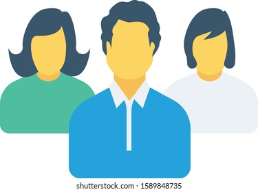 Human Resource flat icons for staff  & group