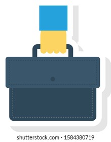 Human Resource flat icons for suitcase  & bag