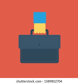 Human Resource flat icons for suitcase  & bag