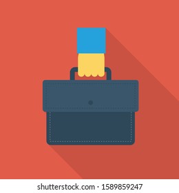 Human Resource flat icons for suitcase  & bag