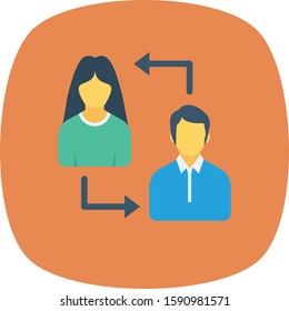 Human Resource flat icons for transfer  & exchange 
