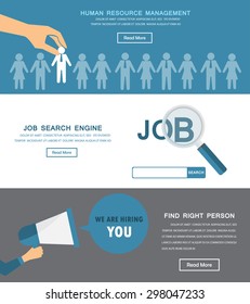human resource, HR infographics element and background. recruitment process. Can be used for one page website, business data, web page design, cover page, brochure template. vector illustration