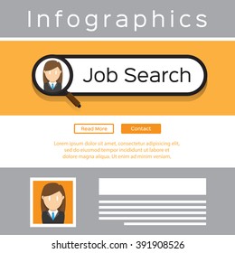 human resource, HR infographics element and background. recruitment process. Can be used for one page website, web page design, cover page