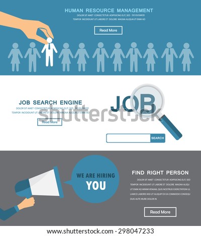 human resource, HR infographics element and background. recruitment process. Can be used for one page website, business data, web page design, cover page, brochure template. vector illustration
