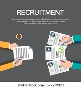 human resource or HR management infographics element and background. recruitment process. Can be used for statistic , business data, web design, info chart, brochure template. vector illustration