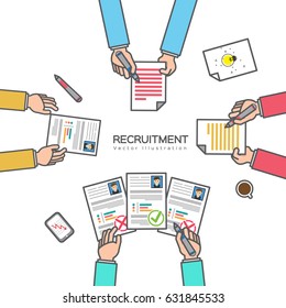 human resource or HR management infographics element and background. recruitment process. Can be used for statistic , business data, web design, info chart, brochure template. vector illustration