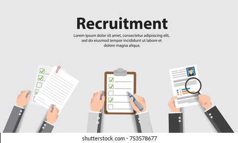 human resource or HR management infographics element and background. recruitment process. Can be used for statistic , business data, web design, info chart, brochure template. vector illustration