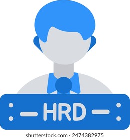 Icono de recursos humanos azul gris diseño de Vector