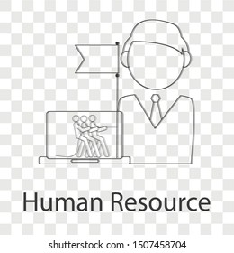 Human resource icon concept on transparency background. Business symbol set. Line vector illustration use for your project. 