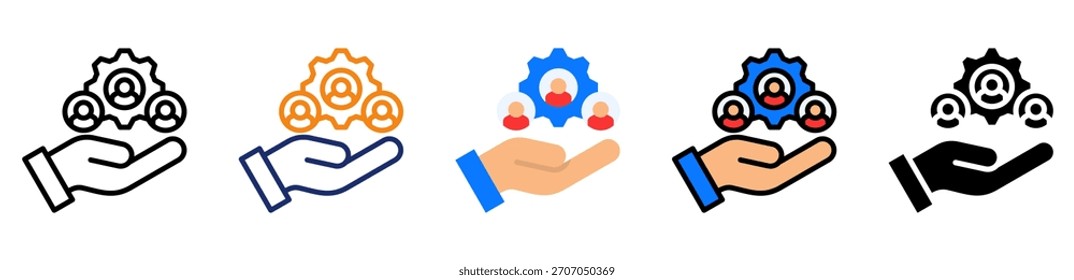 Icono de recursos humanos Ilustración vectorial de estilos múltiples