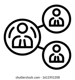 Human resource icon. Outline human resource vector icon for web design isolated on white background