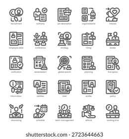 Human Resource Icon Pack für Ihre Website, Ihr Handy, Ihre Präsentation und Ihr Logo Design. Skizzenentwurf für Human Resource Icon. Vektorgrafik-Illustration und bearbeitbarer Strich.