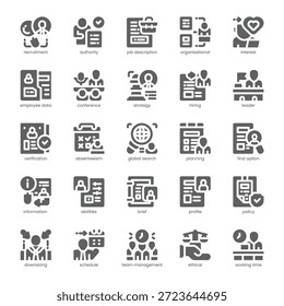 Human Resource Icon Pack für Ihre Website, Ihr Handy, Ihre Präsentation und Ihr Logo Design. Human Resource Icon solides Design. Vektorgrafik-Illustration und bearbeitbarer Strich.
