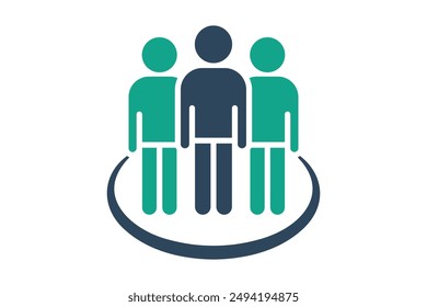 Human resource icon. people in circle. icon related to manage. solid icon style. business elements vector illustration