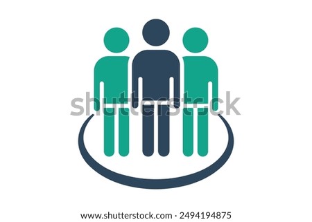 Human resource icon. people in circle. icon related to manage. solid icon style. business elements vector illustration