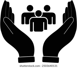 Human Resource icon, Personnel care, human care, HR icon, HR Team, care customer icon, Team Work icon, human in Both hand care