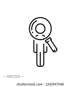 Human resource icon, recruit linear sign isolated on white background - editable vector illustration eps10