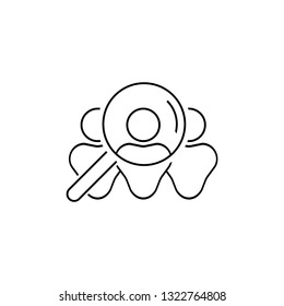 Human resource icon, recruit linear sign isolated on white background - editable vector illustration