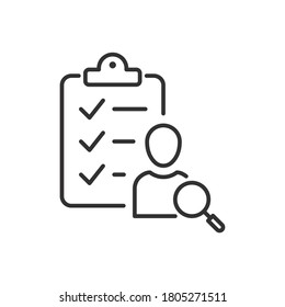 Human resource icon, recruit linear sign isolated on white background - editable vector illustration eps10